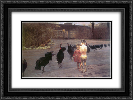 Idyll 24x18 Black Ornate Wood Framed Art Print Poster with Double Matting by Malczewski, Jacek