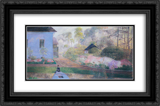 My Life Childhood 24x16 Black Ornate Wood Framed Art Print Poster with Double Matting by Malczewski, Jacek