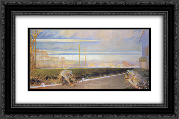 My Life Return 24x16 Black Ornate Wood Framed Art Print Poster with Double Matting by Malczewski, Jacek