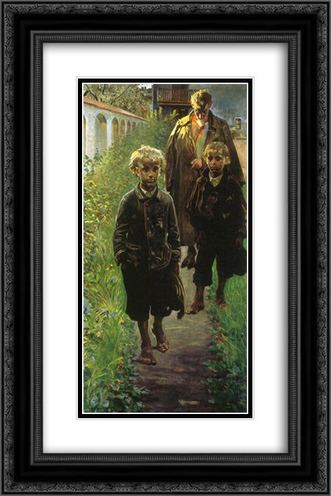 My models 16x24 Black Ornate Wood Framed Art Print Poster with Double Matting by Malczewski, Jacek