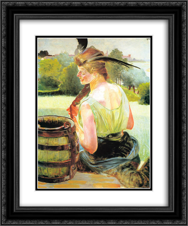 Poisoned Well Chimera 20x24 Black Ornate Wood Framed Art Print Poster with Double Matting by Malczewski, Jacek