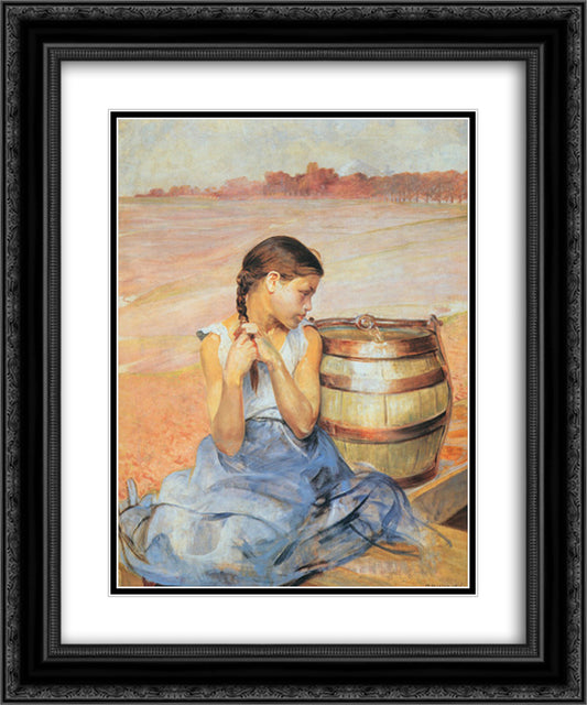 Poisoned Well I 20x24 Black Ornate Wood Framed Art Print Poster with Double Matting by Malczewski, Jacek