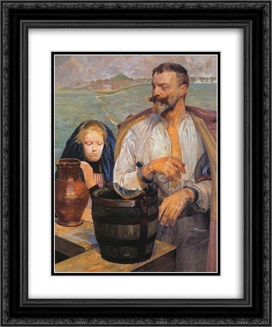 Poisoned Well III 20x24 Black Ornate Wood Framed Art Print Poster with Double Matting by Malczewski, Jacek