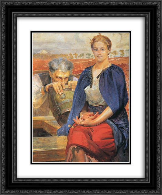 Poisoned Well IV 20x24 Black Ornate Wood Framed Art Print Poster with Double Matting by Malczewski, Jacek