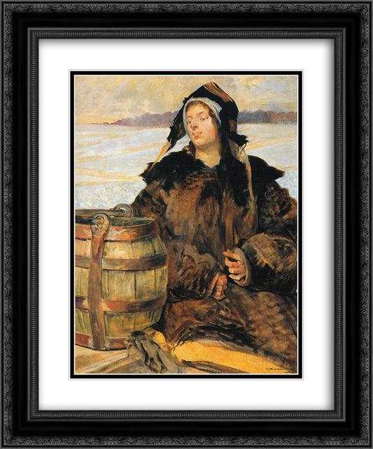 Poisoned Well V 20x24 Black Ornate Wood Framed Art Print Poster with Double Matting by Malczewski, Jacek