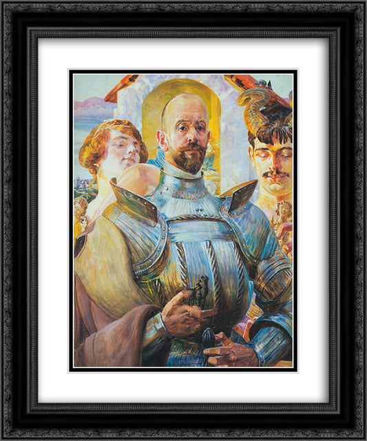 Polish Hector 20x24 Black Ornate Wood Framed Art Print Poster with Double Matting by Malczewski, Jacek