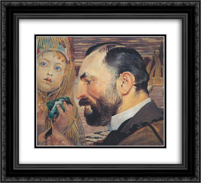 Portrait of Feliks Jasienski 22x20 Black Ornate Wood Framed Art Print Poster with Double Matting by Malczewski, Jacek