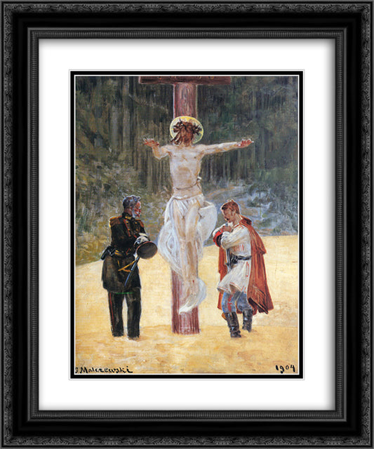 Reconciliation 20x24 Black Ornate Wood Framed Art Print Poster with Double Matting by Malczewski, Jacek