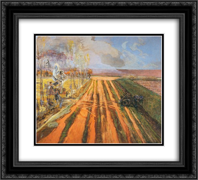 Resurrection 22x20 Black Ornate Wood Framed Art Print Poster with Double Matting by Malczewski, Jacek