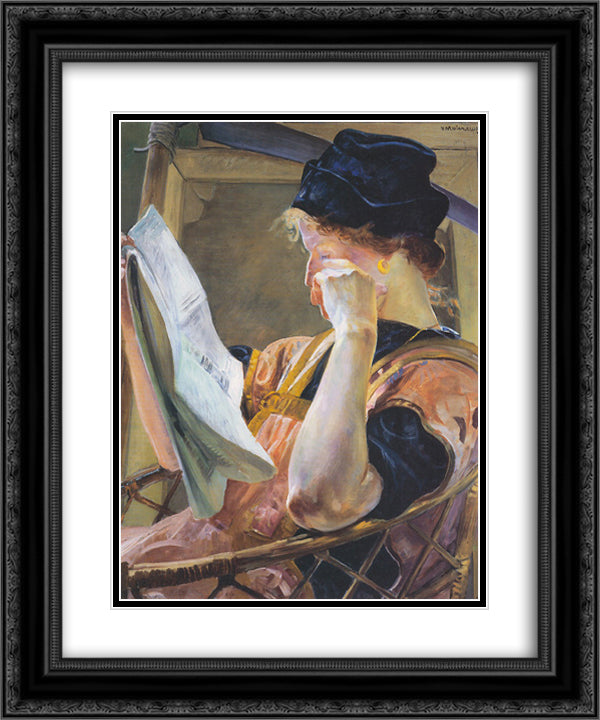 The Model 20x24 Black Ornate Wood Framed Art Print Poster with Double Matting by Malczewski, Jacek