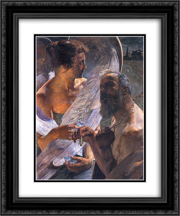 The resurrection (immortality) 20x24 Black Ornate Wood Framed Art Print Poster with Double Matting by Malczewski, Jacek