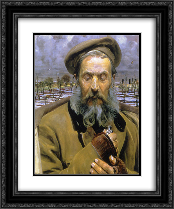 Three heads, faith 20x24 Black Ornate Wood Framed Art Print Poster with Double Matting by Malczewski, Jacek