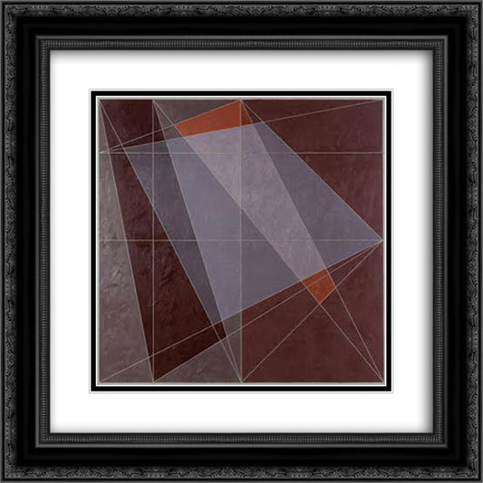 Indian Red Series I 20x20 Black Ornate Wood Framed Art Print Poster with Double Matting by Tworkov, Jack