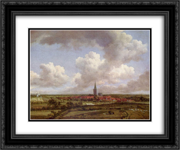 Dunenlandschaft 24x20 Black Ornate Wood Framed Art Print Poster with Double Matting by van Ruisdael, Jacob Isaakszoon