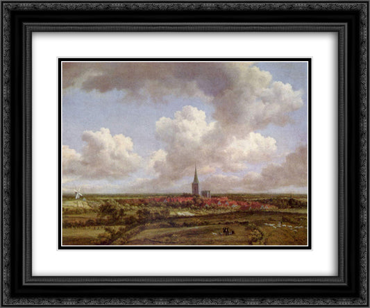 Dunenlandschaft 24x20 Black Ornate Wood Framed Art Print Poster with Double Matting by van Ruisdael, Jacob Isaakszoon