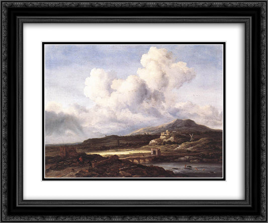 The Ray of Sunlight 24x20 Black Ornate Wood Framed Art Print Poster with Double Matting by van Ruisdael, Jacob Isaakszoon