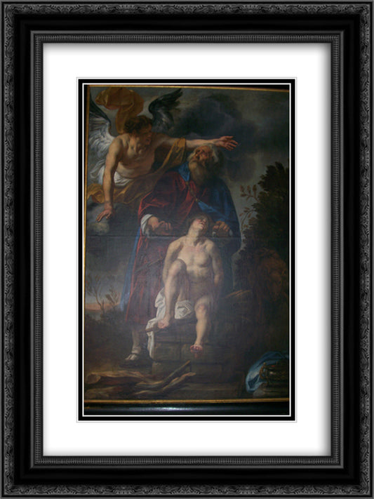 Binding of Isaac 18x24 Black Ornate Wood Framed Art Print Poster with Double Matting by Jordaens, Jacob