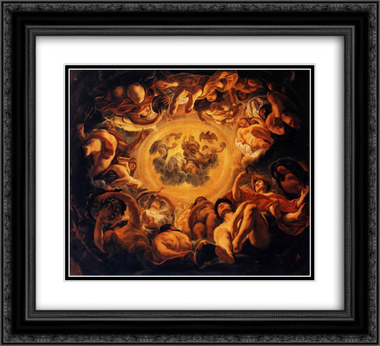 Psyche hosted on Olympus 22x20 Black Ornate Wood Framed Art Print Poster with Double Matting by Jordaens, Jacob