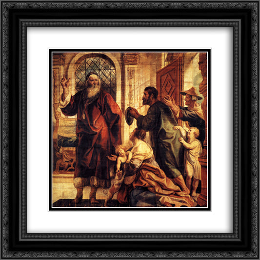 Usury is a great evil 20x20 Black Ornate Wood Framed Art Print Poster with Double Matting by Jordaens, Jacob