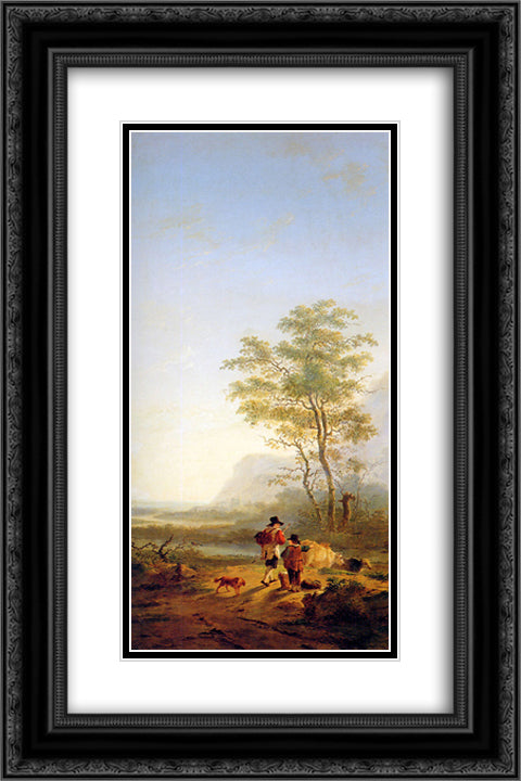 Italian landscape 16x24 Black Ornate Wood Framed Art Print Poster with Double Matting by van Strij, Jacob