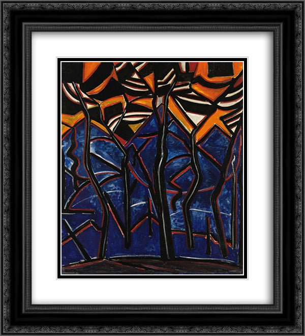 Bomen 20x22 Black Ornate Wood Framed Art Print Poster with Double Matting by Heemskerck, Jacoba van