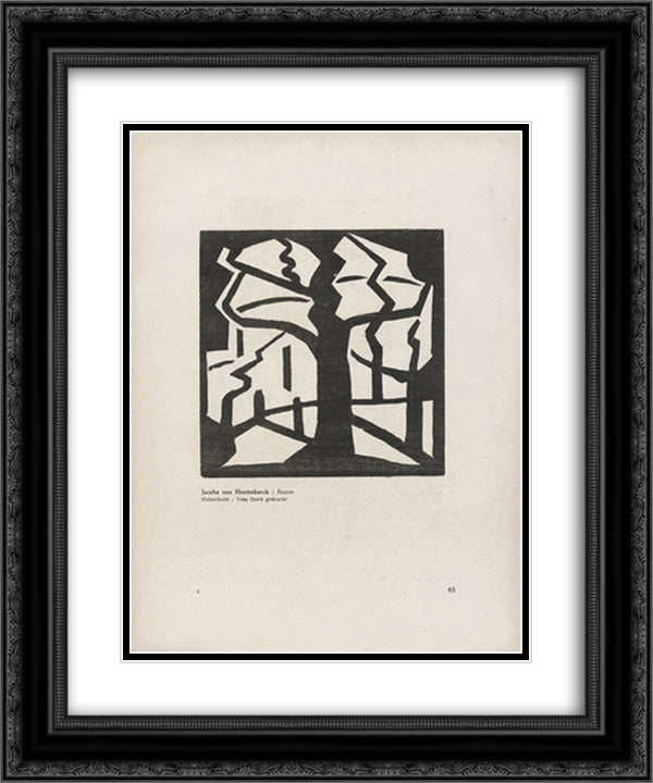 Tree 20x24 Black Ornate Wood Framed Art Print Poster with Double Matting by Heemskerck, Jacoba van