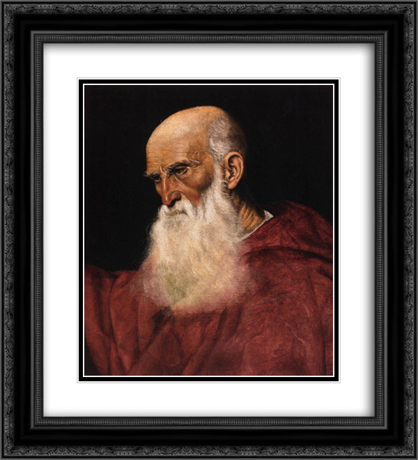 Portrait of a Cardinal 20x22 Black Ornate Wood Framed Art Print Poster with Double Matting by Bassano, Jacopo