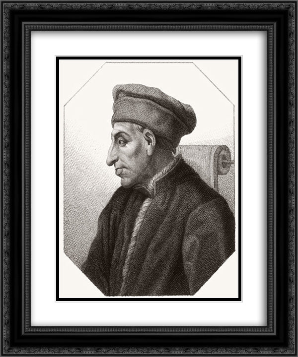 Cosimo de' Medici il Vecchio 20x24 Black Ornate Wood Framed Art Print Poster with Double Matting by Pontormo, Jacopo