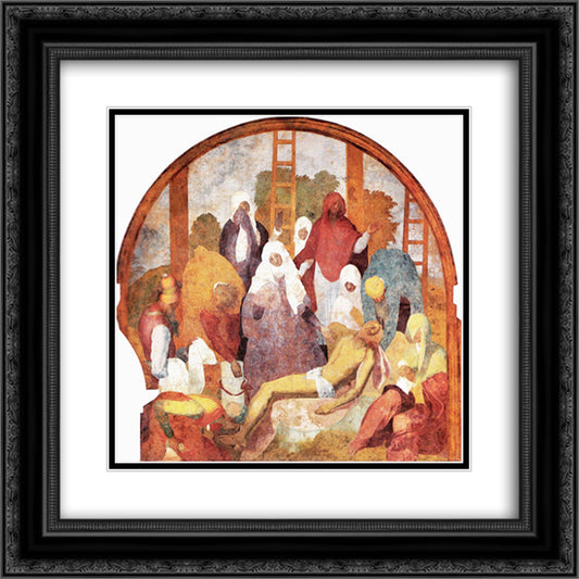 Lamentation 20x20 Black Ornate Wood Framed Art Print Poster with Double Matting by Pontormo, Jacopo