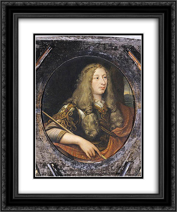LOUIS II DE BOURBON, DUC D'ENGHIEN 20x24 Black Ornate Wood Framed Art Print Poster with Double Matting by Stella, Jacques