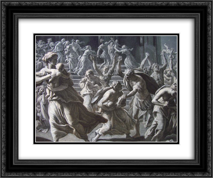 Massacre of the Innocents 24x20 Black Ornate Wood Framed Art Print Poster with Double Matting by Stella, Jacques