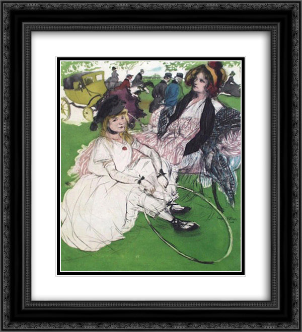 Autre Temps 20x22 Black Ornate Wood Framed Art Print Poster with Double Matting by Villon, Jacques