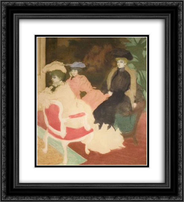 Comedy of Society 20x22 Black Ornate Wood Framed Art Print Poster with Double Matting by Villon, Jacques