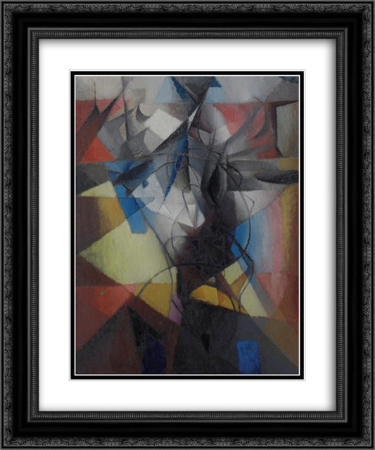 L'Acrobate 20x24 Black Ornate Wood Framed Art Print Poster with Double Matting by Villon, Jacques