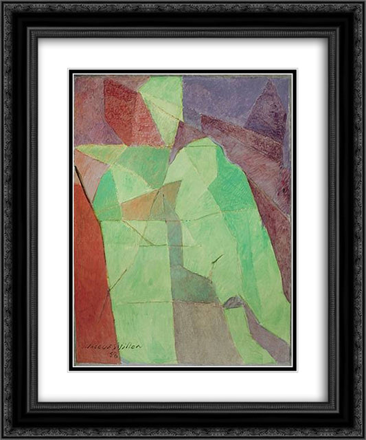 Man sitting 20x24 Black Ornate Wood Framed Art Print Poster with Double Matting by Villon, Jacques