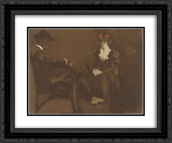 The Negro 24x20 Black Ornate Wood Framed Art Print Poster with Double Matting by Villon, Jacques