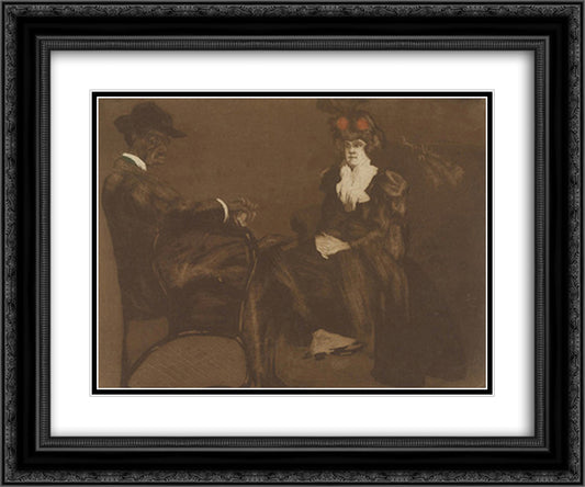 The Negro 24x20 Black Ornate Wood Framed Art Print Poster with Double Matting by Villon, Jacques