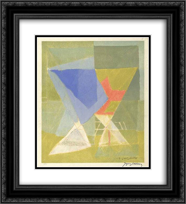 Untitled 20x22 Black Ornate Wood Framed Art Print Poster with Double Matting by Villon, Jacques