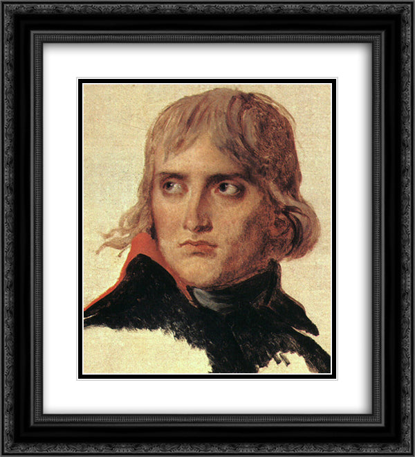 Bonaparte 20x22 Black Ornate Wood Framed Art Print Poster with Double Matting by David, Jacques Louis