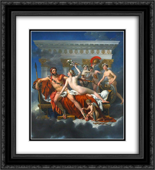 Mars Disarmed by Venus and the Three Graces 20x22 Black Ornate Wood Framed Art Print Poster with Double Matting by David, Jacques Louis