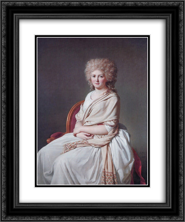 Portrait of Anne Marie Louise Thelusson, Countess of Sorcy 20x24 Black Ornate Wood Framed Art Print Poster with Double Matting by David, Jacques Louis