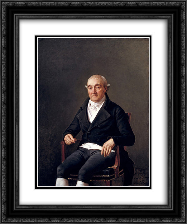 Portrait of Cooper Penrose 20x24 Black Ornate Wood Framed Art Print Poster with Double Matting by David, Jacques Louis