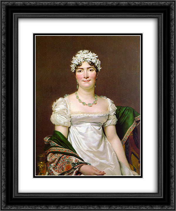 Portrait of Countess Daru 20x24 Black Ornate Wood Framed Art Print Poster with Double Matting by David, Jacques Louis