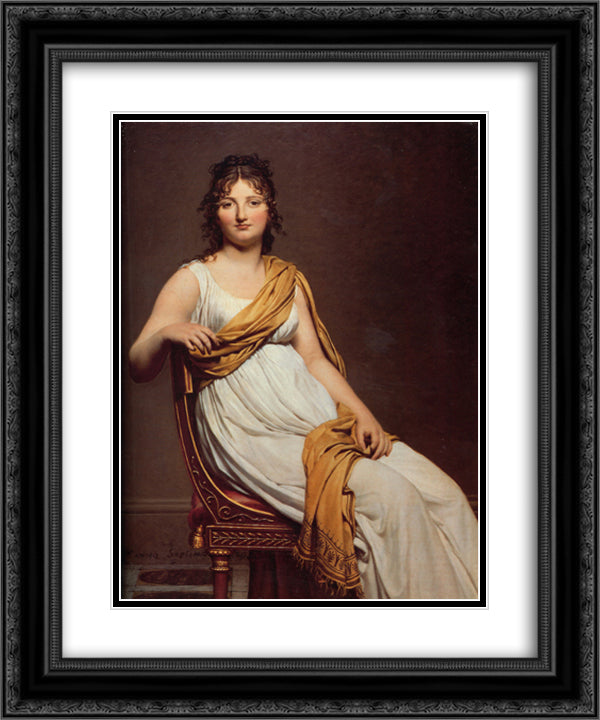 Portrait of Madame Raymond de Verninac 20x24 Black Ornate Wood Framed Art Print Poster with Double Matting by David, Jacques Louis