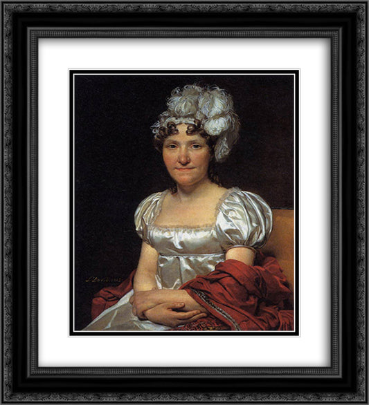 Portrait of Marguerite Charlotte David 20x22 Black Ornate Wood Framed Art Print Poster with Double Matting by David, Jacques Louis