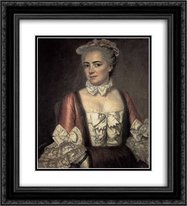 Portrait of Marie Francoise Buron 20x22 Black Ornate Wood Framed Art Print Poster with Double Matting by David, Jacques Louis