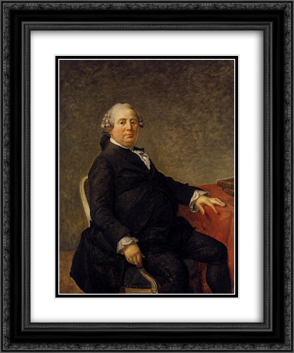 Portrait of Philippe-Laurent de Joubert 20x24 Black Ornate Wood Framed Art Print Poster with Double Matting by David, Jacques Louis