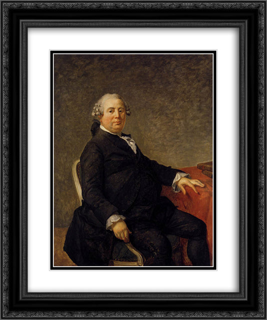 Portrait of Philippe-Laurent de Joubert 20x24 Black Ornate Wood Framed Art Print Poster with Double Matting by David, Jacques Louis