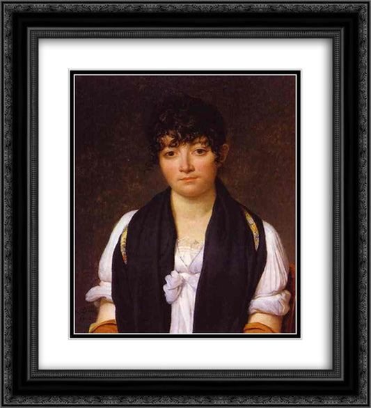 Portrait of Suzanne Le Pelletier de Saint Fargeau 20x22 Black Ornate Wood Framed Art Print Poster with Double Matting by David, Jacques Louis