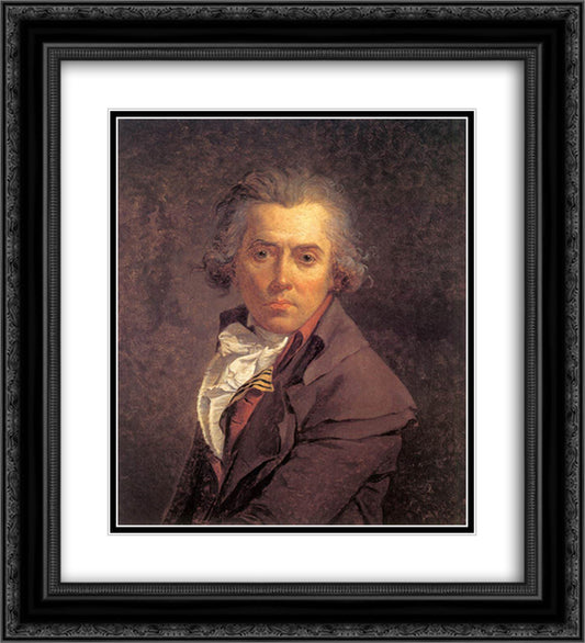 Self Portrait 20x22 Black Ornate Wood Framed Art Print Poster with Double Matting by David, Jacques Louis